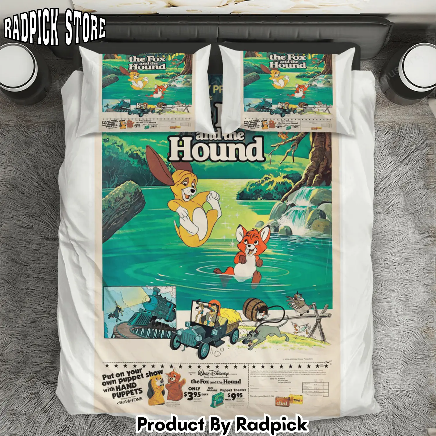 Radpick the fox and the hound poster 2 3pcs 3pcs bedding set duvet cover and pillow cases gift for fan rp3271263